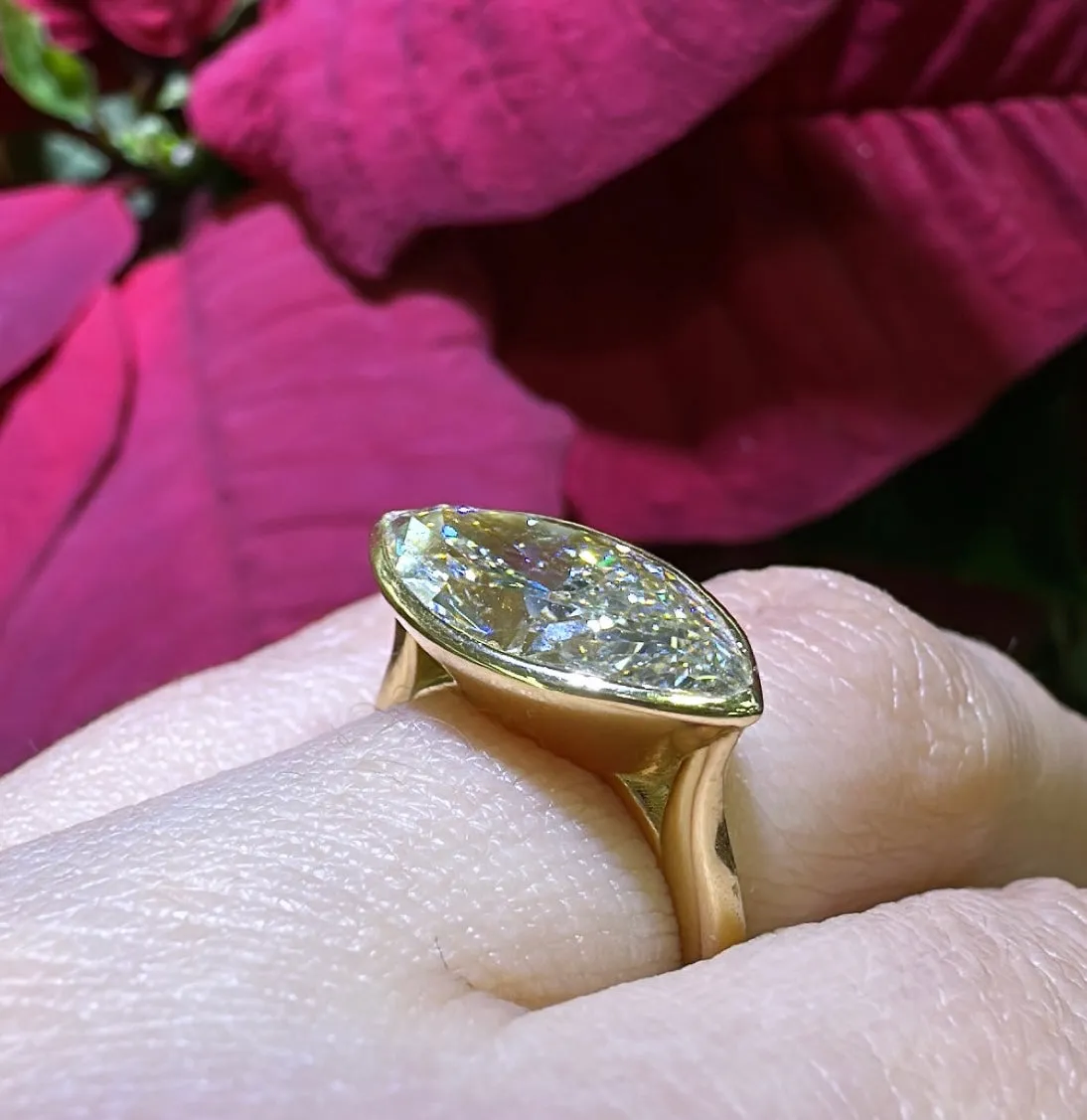 4.09carat IGI Certified Marquise-cut Lab Diamond Ring
