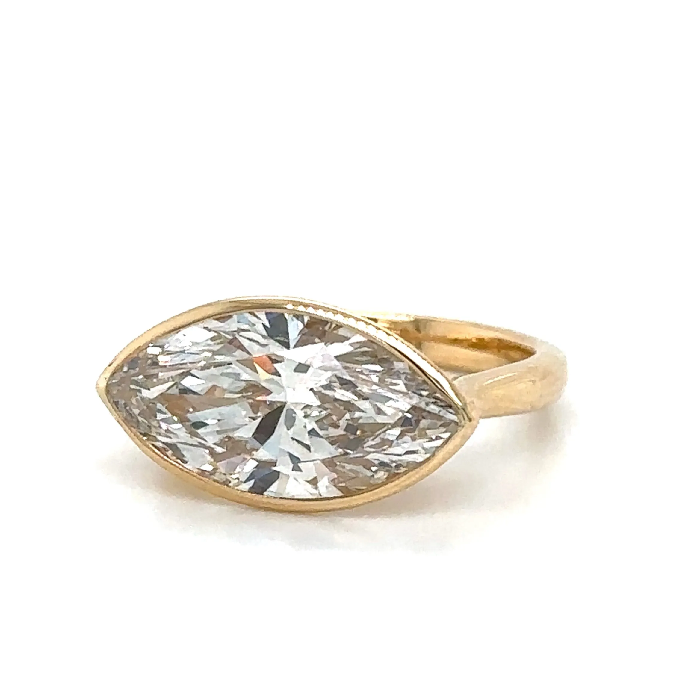 4.09carat IGI Certified Marquise-cut Lab Diamond Ring