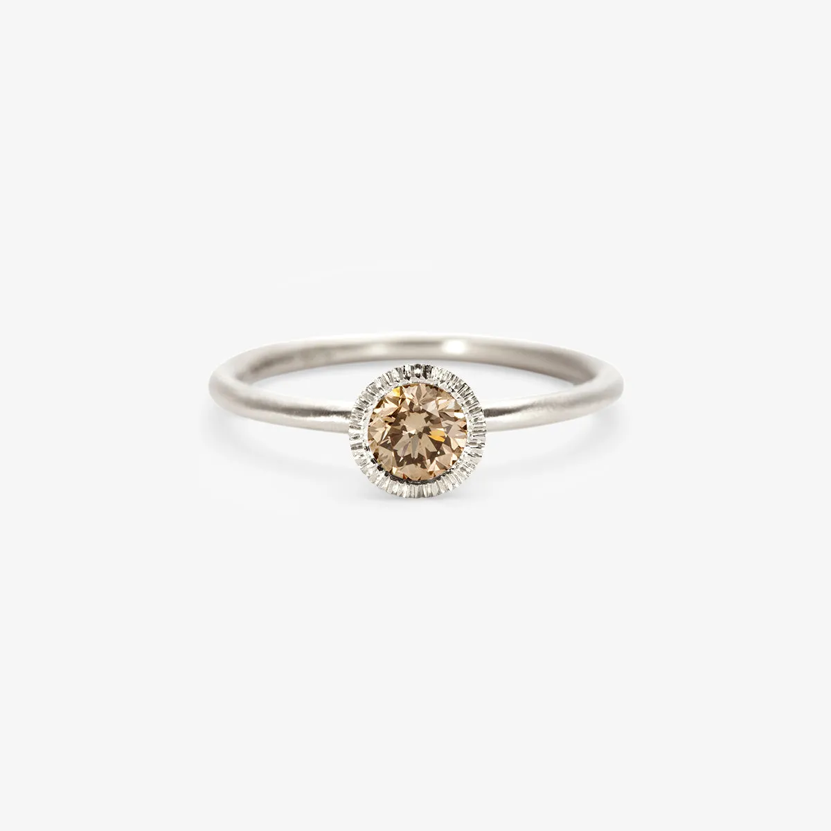 4.5mm Brown Diamond Round Brilliant Solitaire Ring | R11305BR