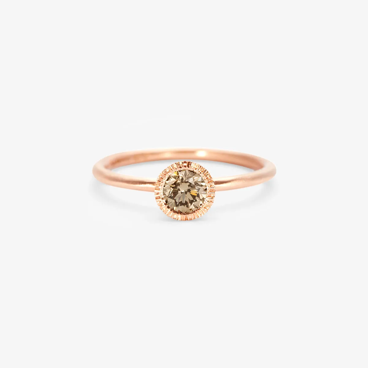 4.5mm Brown Diamond Round Brilliant Solitaire Ring | R11305BR