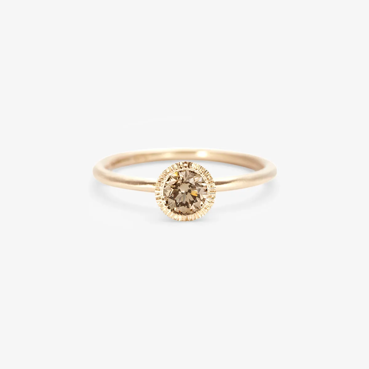 4.5mm Brown Diamond Round Brilliant Solitaire Ring | R11305BR