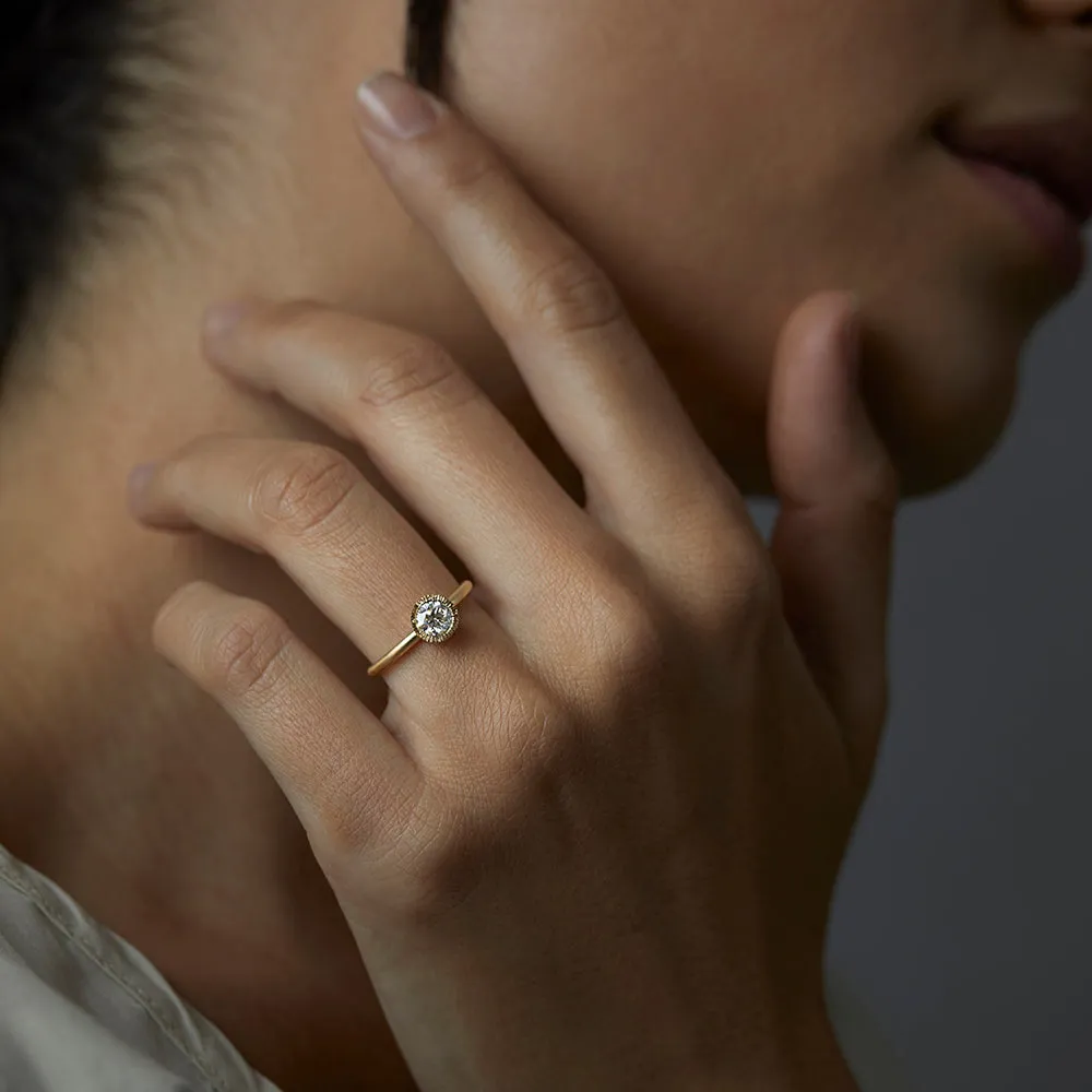 5mm White Diamond Round Brilliant Solitaire Ring | R11306W
