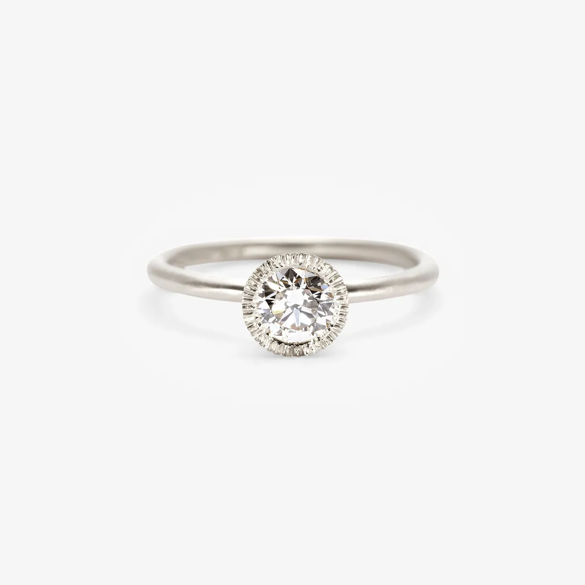5mm White Diamond Round Brilliant Solitaire Ring | R11306W