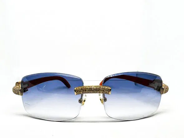 5pc Gold Diamond Set w/ Blue Tinted Lenses