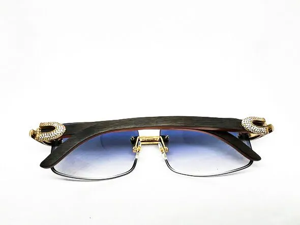 5pc Gold Diamond Set w/ Blue Tinted Lenses