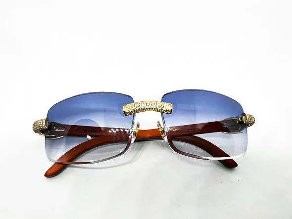 5pc Gold Diamond Set w/ Blue Tinted Lenses