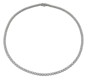 6.02ct tw Miracle Set Diamond Riviera Line Tennis Statement Necklace