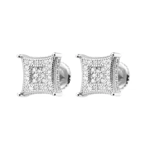 925 Sterling Silver 8MM Screw back Lab-Created Moissanite Earrings M204829