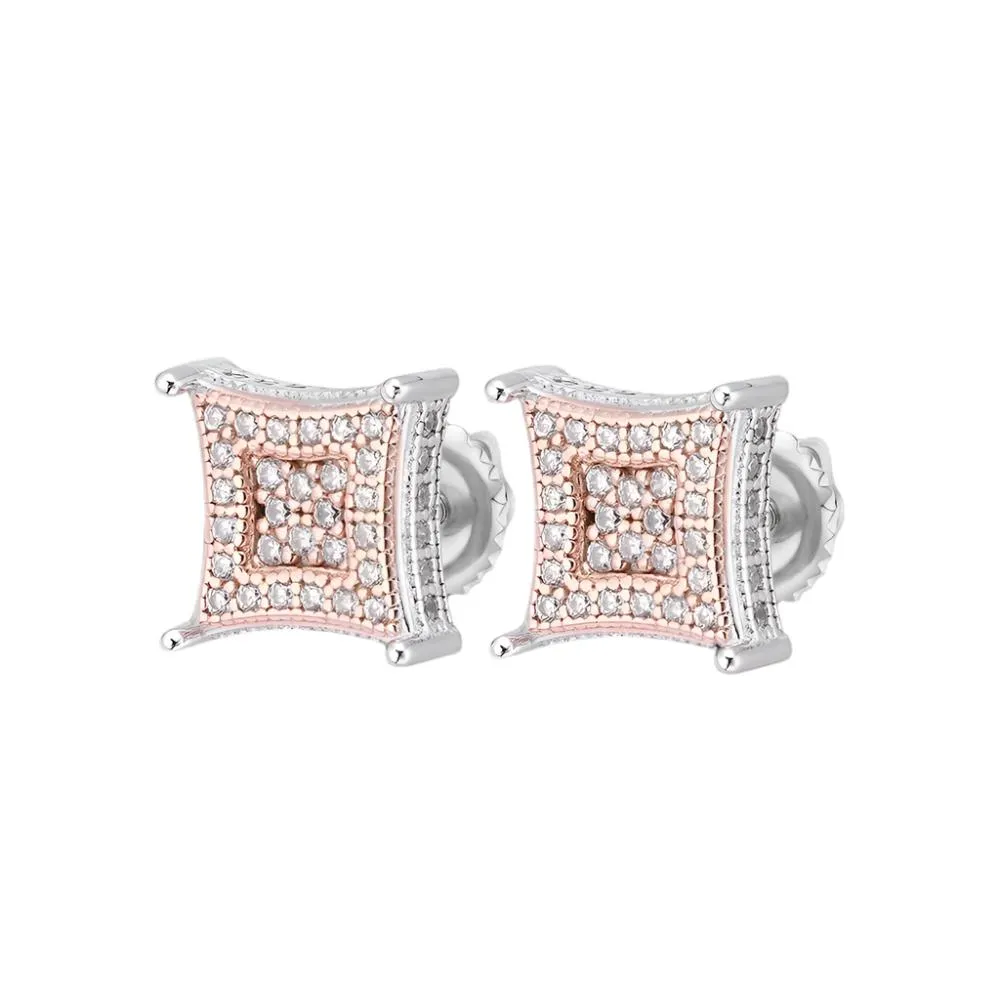925 Sterling Silver 8MM Screw back Lab-Created Moissanite Earrings M204829