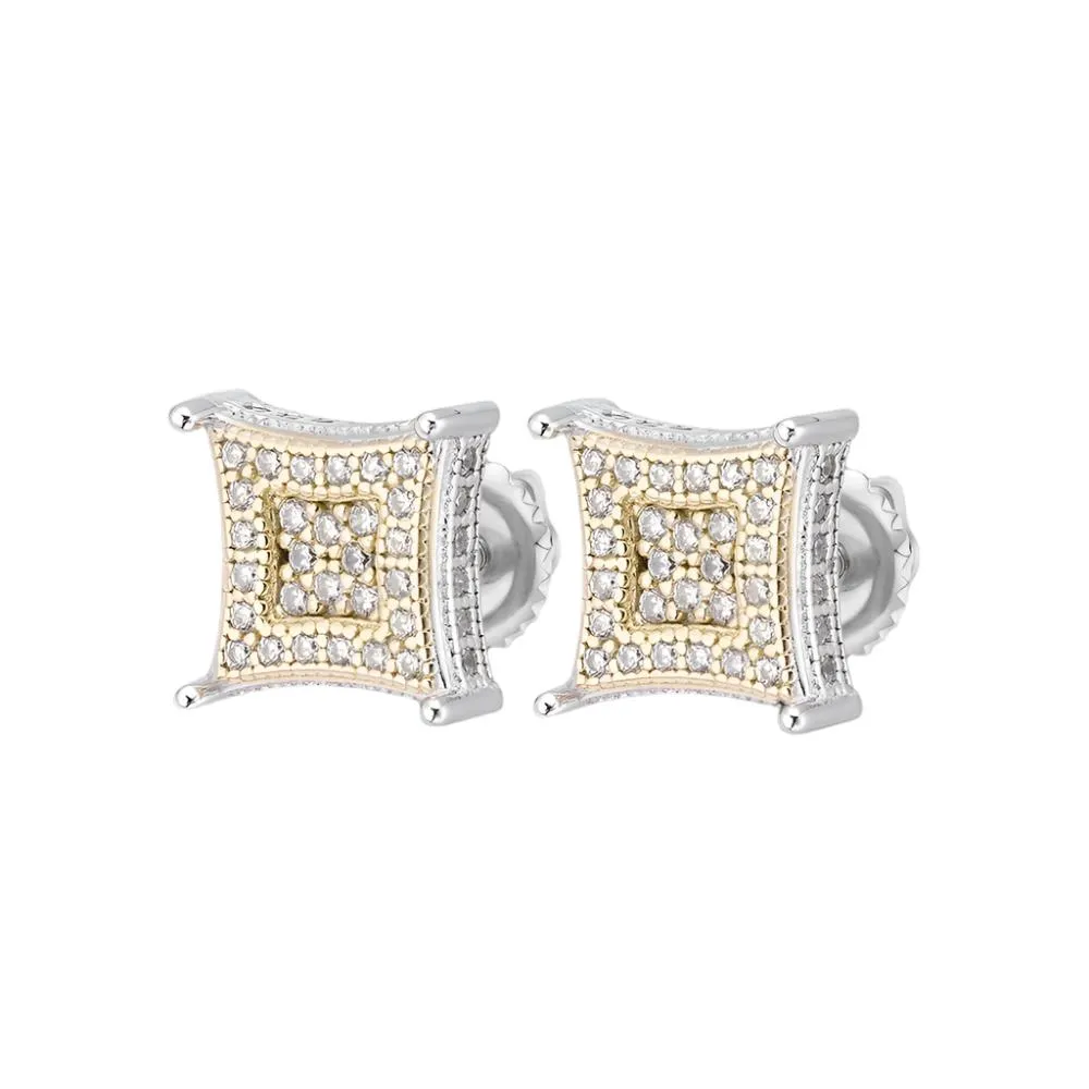 925 Sterling Silver 8MM Screw back Lab-Created Moissanite Earrings M204829
