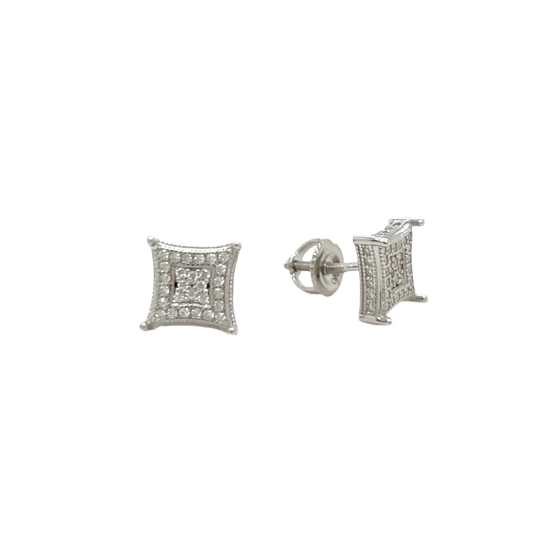 925 Sterling Silver 8MM Screw back Lab-Created Moissanite Earrings M204829
