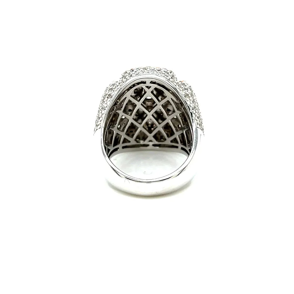 925 Sterling Silver Baguette & Round Cubic Zirconia Cross Ring - C107219