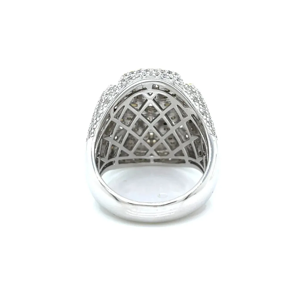 925 Sterling Silver Baguette & Round Cubic Zirconia Cross Ring - C107219