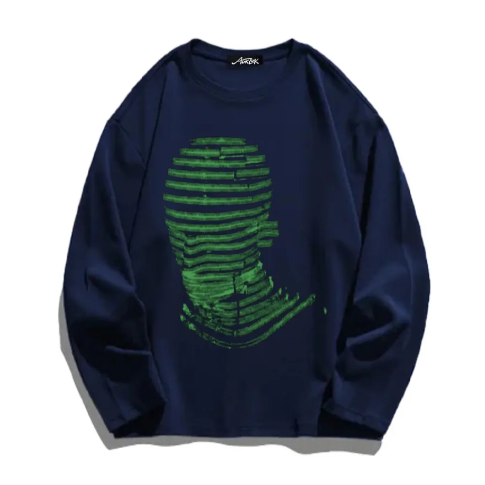 Abstract Masked Man Long Sleeve Shirt