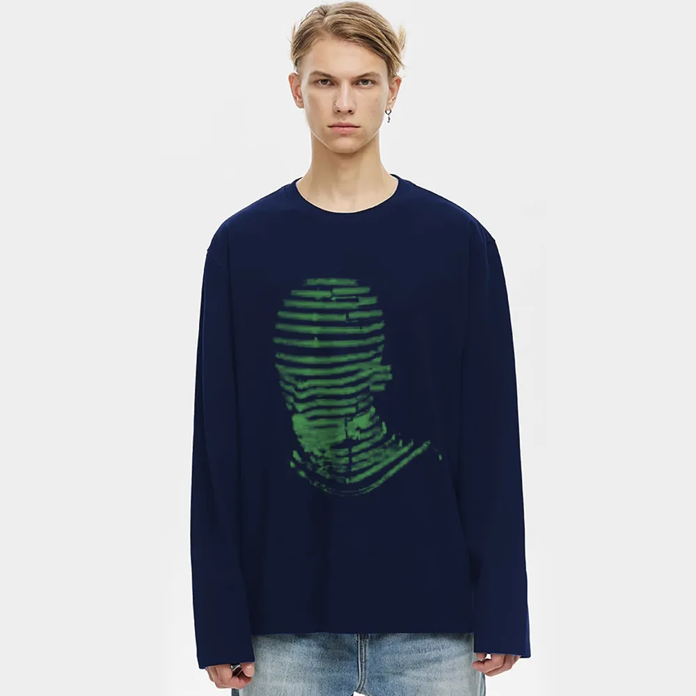 Abstract Masked Man Long Sleeve Shirt