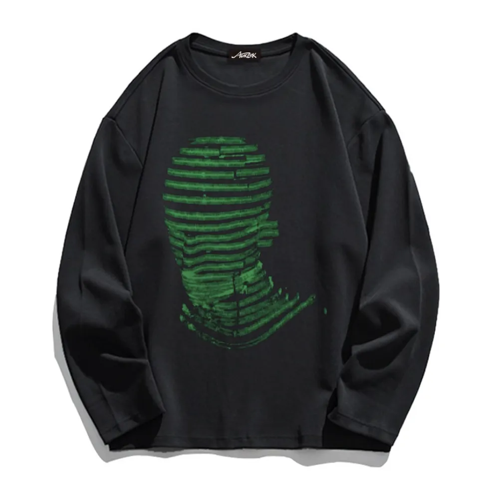 Abstract Masked Man Long Sleeve Shirt