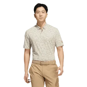 Adidas Go-To Camo-Print Golf Polo Shirt - Beige