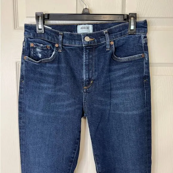Agolde Denim Sophie Mid Rise Skinny Jean Cabana Blue Medium 28 6 Casual Staple
