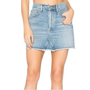 AGOLDE Quinn Buttonfly Denim Jean Mini Skirt Women’s Size 25