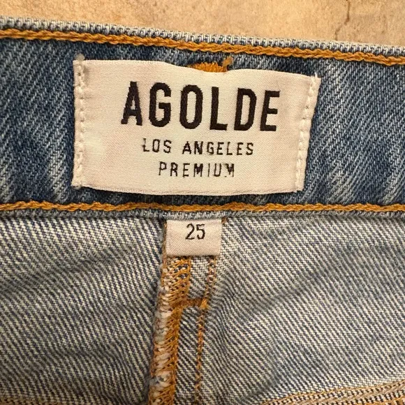 AGOLDE Quinn Buttonfly Denim Jean Mini Skirt Women’s Size 25