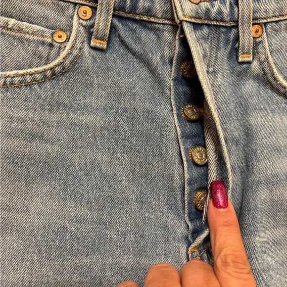 AGOLDE Quinn Buttonfly Denim Jean Mini Skirt Women’s Size 25