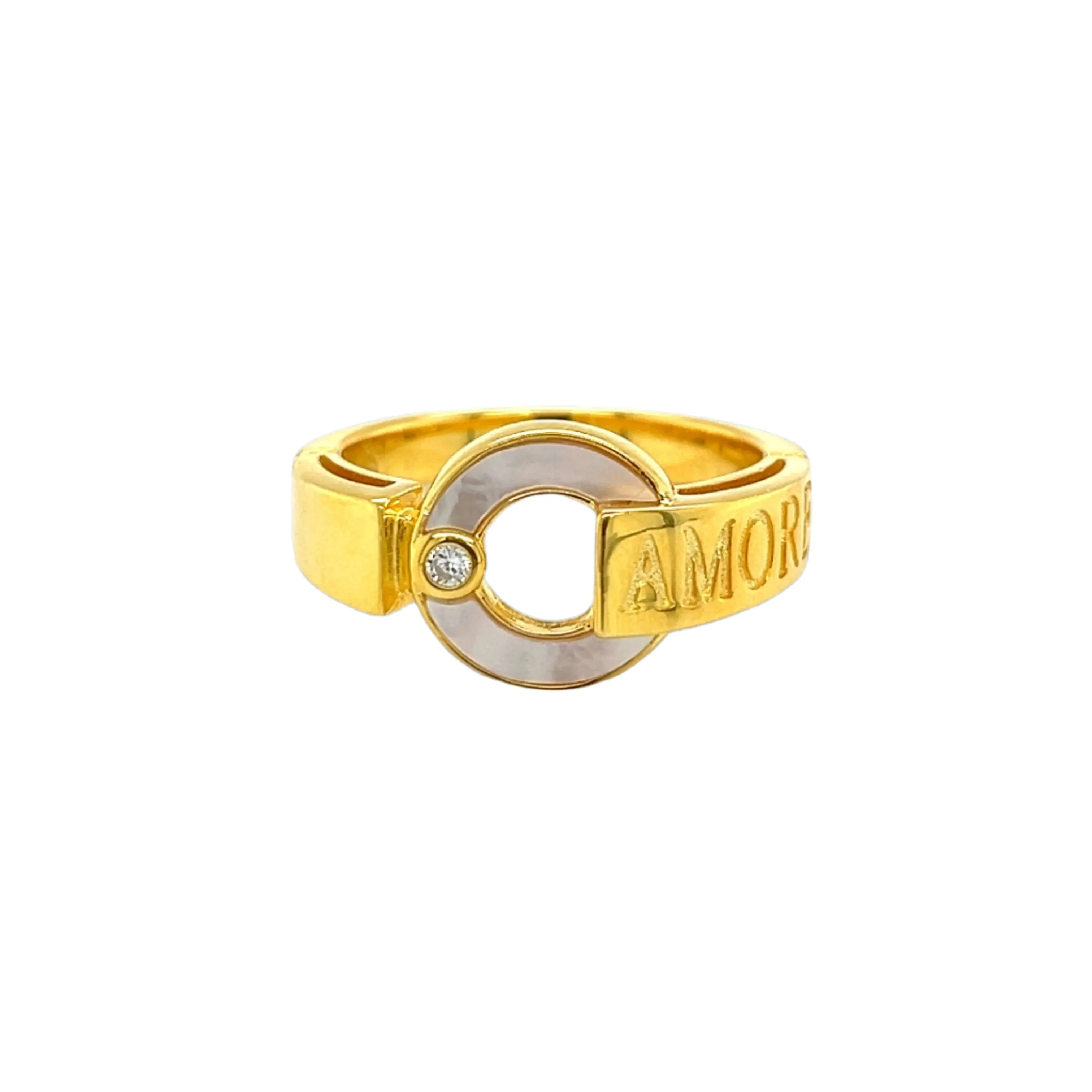 Amore Circle Pearl with elegant round Zirconia Ring - C102919