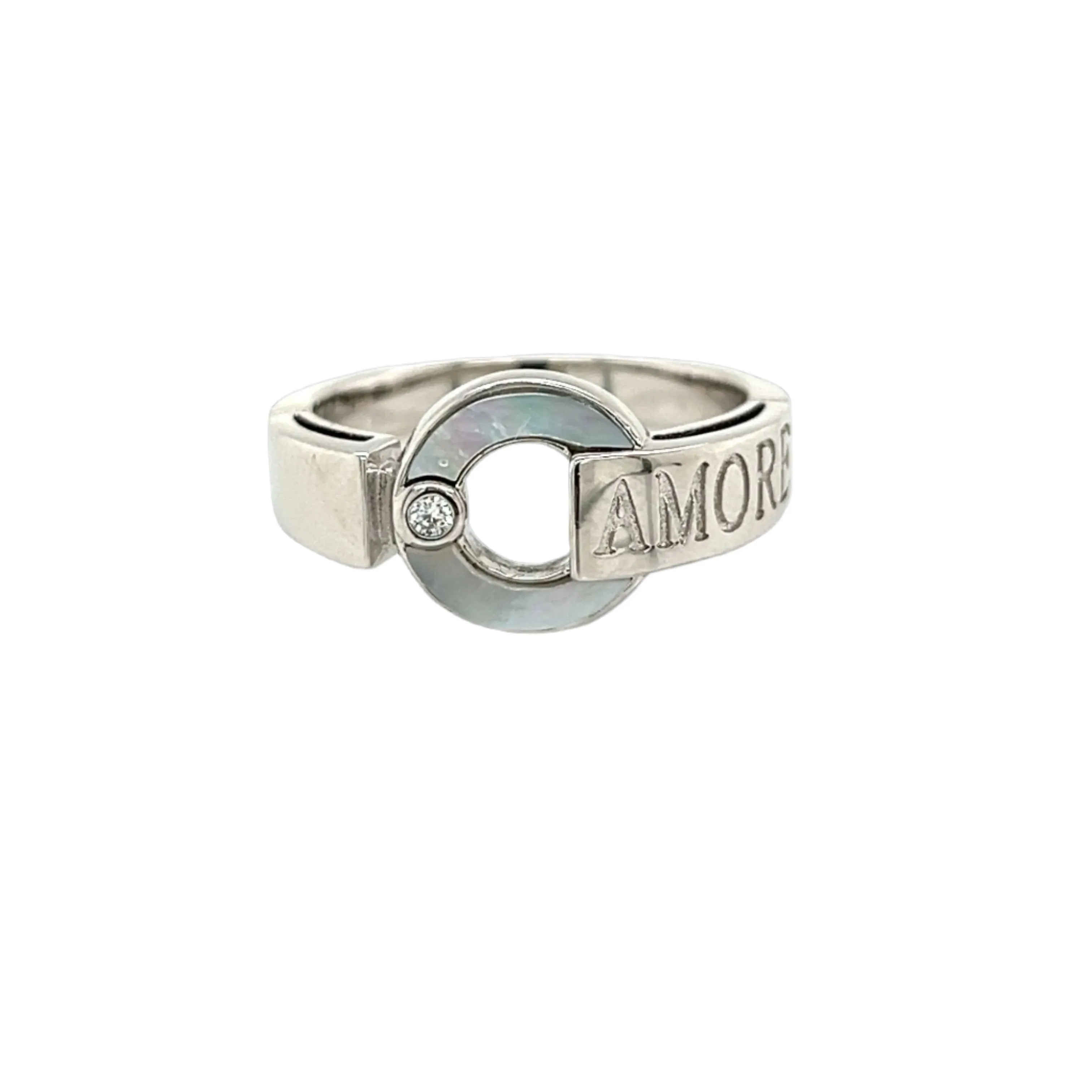 Amore Circle Pearl with elegant round Zirconia Ring - C102919