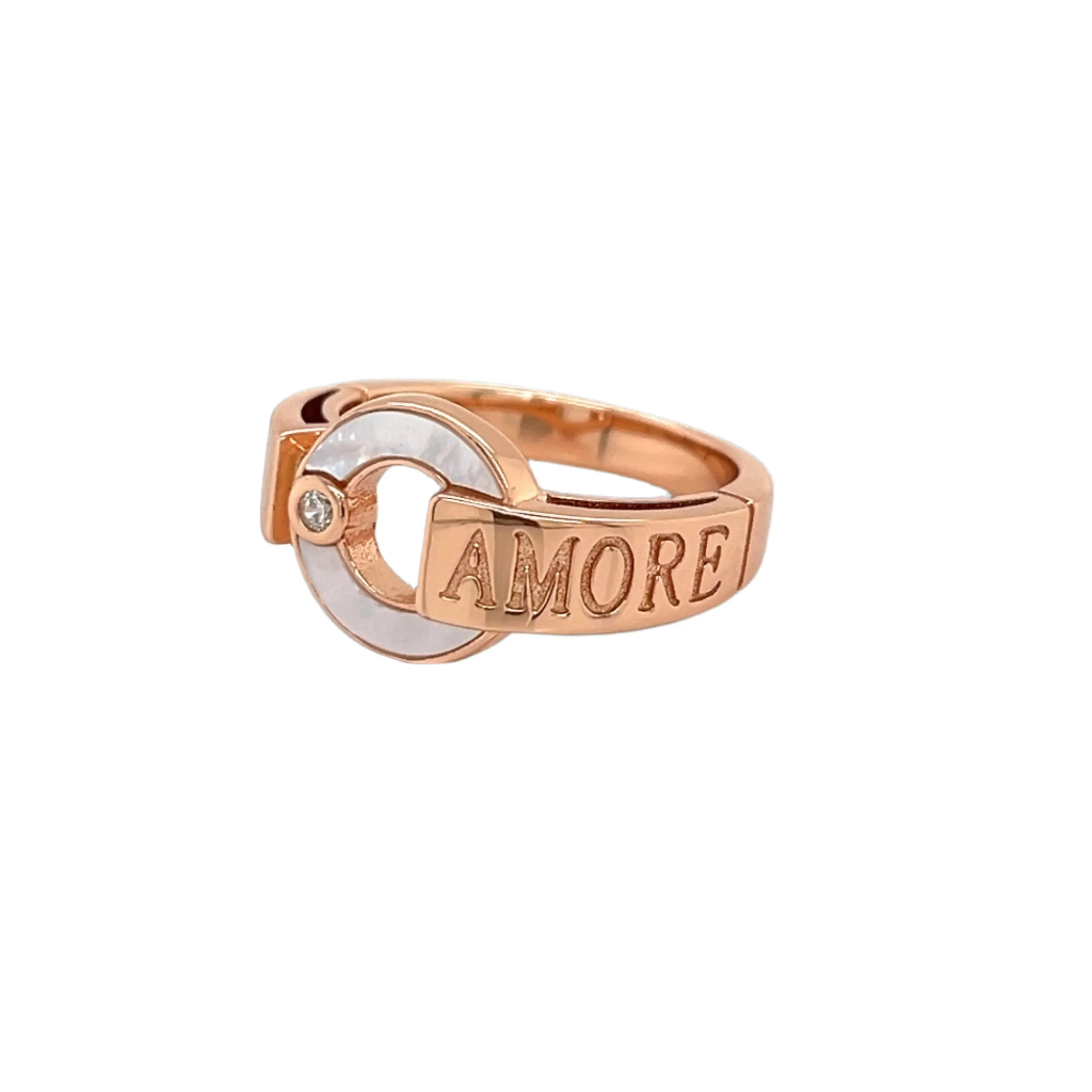 Amore Circle Pearl with elegant round Zirconia Ring - C102919