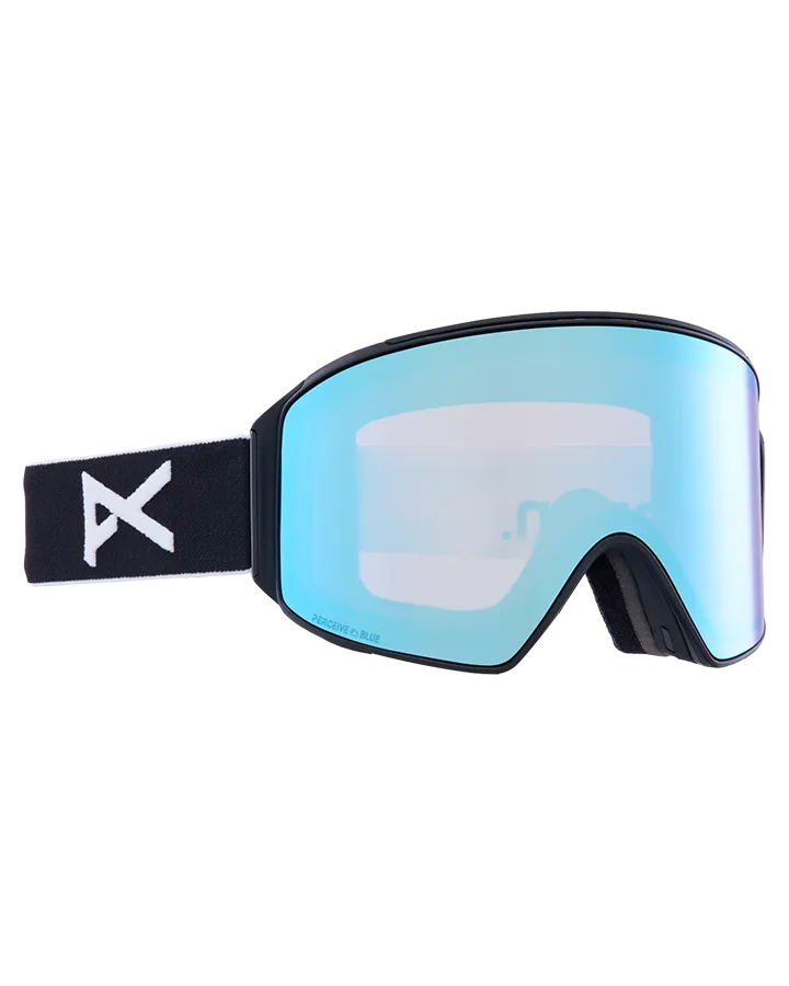 Anon M4 Cylindrical Snow Goggles   Bonus Lens   Mfi® Face Mask - Black/Perceive Variable Blue Lens