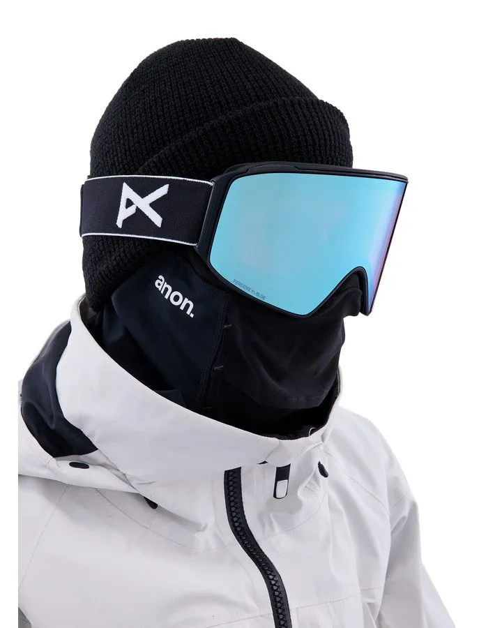 Anon M4 Cylindrical Snow Goggles   Bonus Lens   Mfi® Face Mask - Black/Perceive Variable Blue Lens
