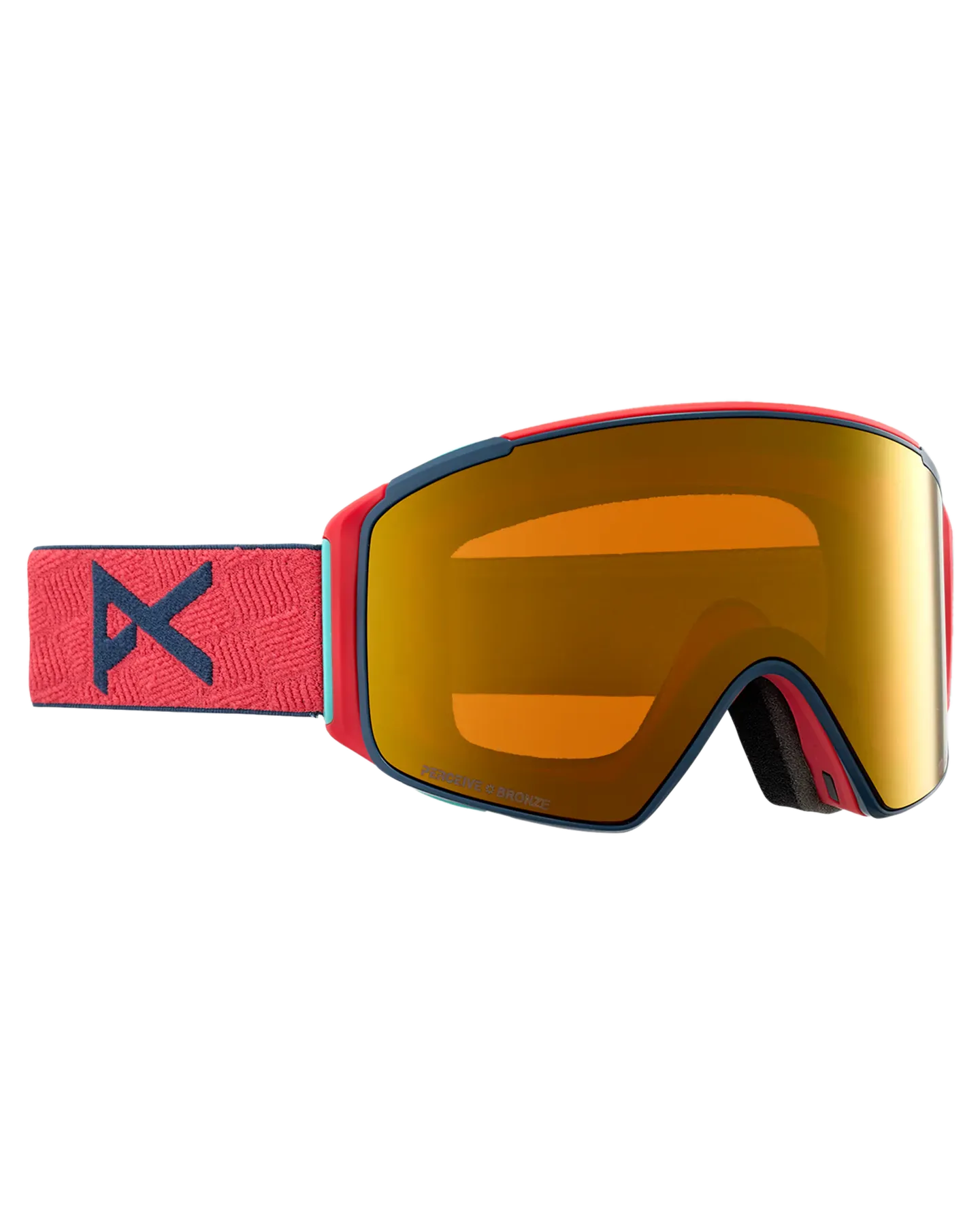 Anon M4S Cylindrical Snow Goggles   Bonus Lens   Mfi® Face Mask - Coral/Perceive Sunny Bronze Lens