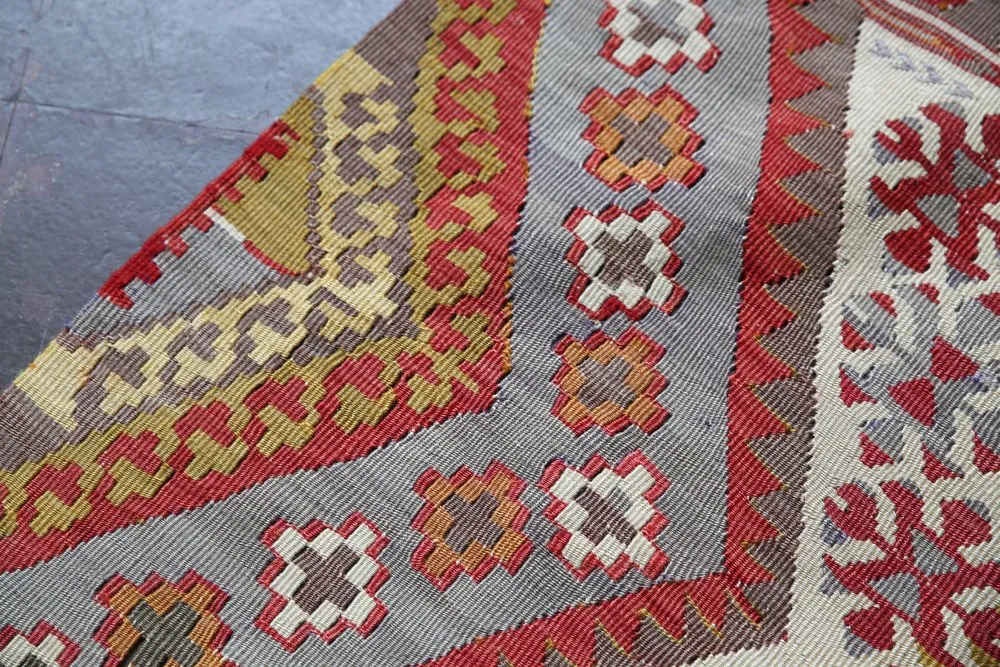 Antique Konya Kilim Runner 3.2ftx14ft