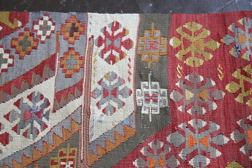 Antique Konya Kilim Runner 3.2ftx14ft