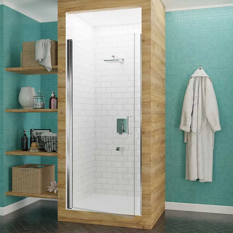 Anzzi Lancer 23 in. x 72 in. Semi-Frameless Shower Door with TSUNAMI GUARD in Polished Chrome