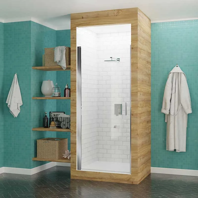 Anzzi Lancer 29 in. x 72 in. Semi-Frameless Shower Door with TSUNAMI GUARD in Polished Chrome