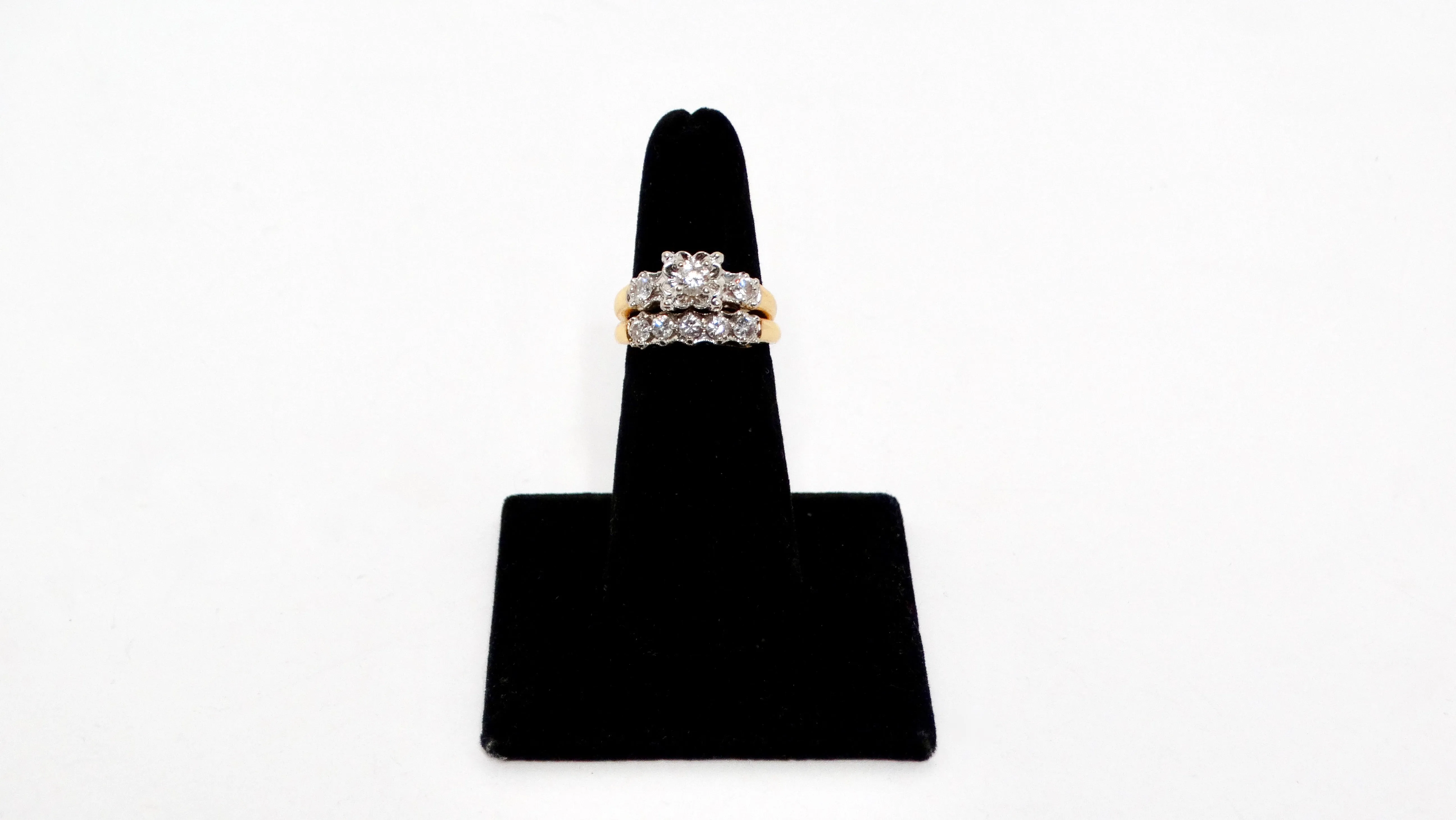 Art Deco European Cut Diamond & 14k Yellow Gold Cluster Ring