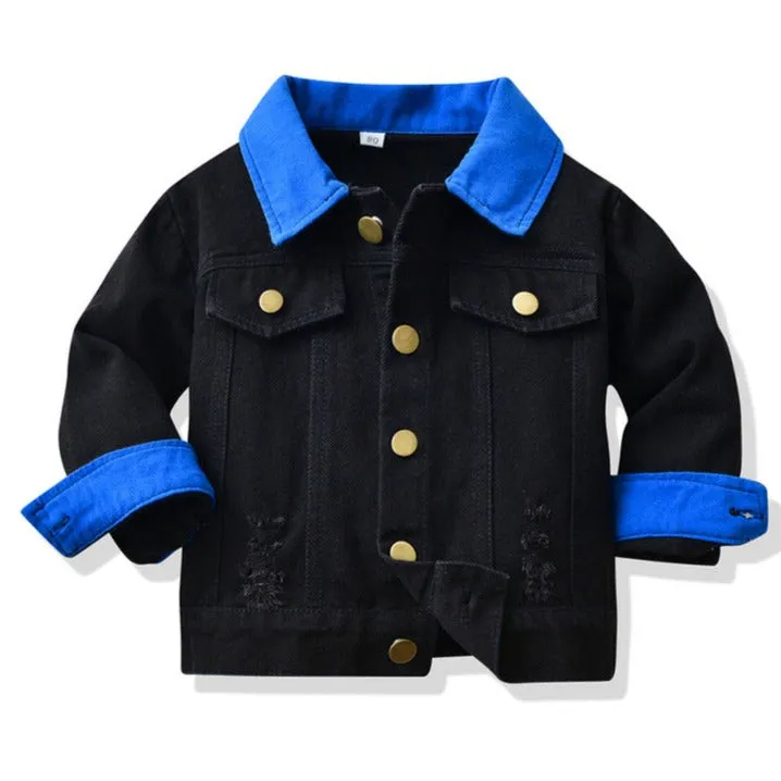 Basic Denim Jacket Coat Toddler Baby Ripped Kids Jeans Jacket