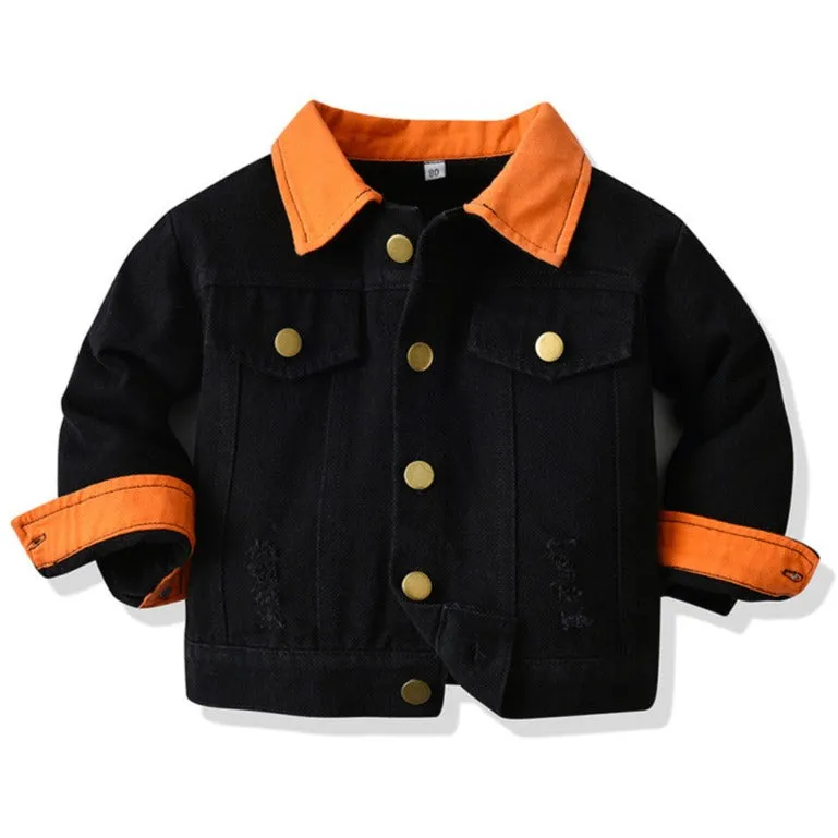 Basic Denim Jacket Coat Toddler Baby Ripped Kids Jeans Jacket