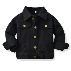 Basic Denim Jacket Coat Toddler Baby Ripped Kids Jeans Jacket