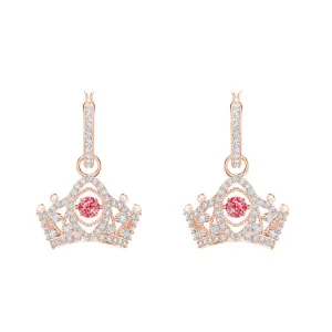 Bee A Queen Red Rose-Gold Tone Plated Drop Pierced Earrings