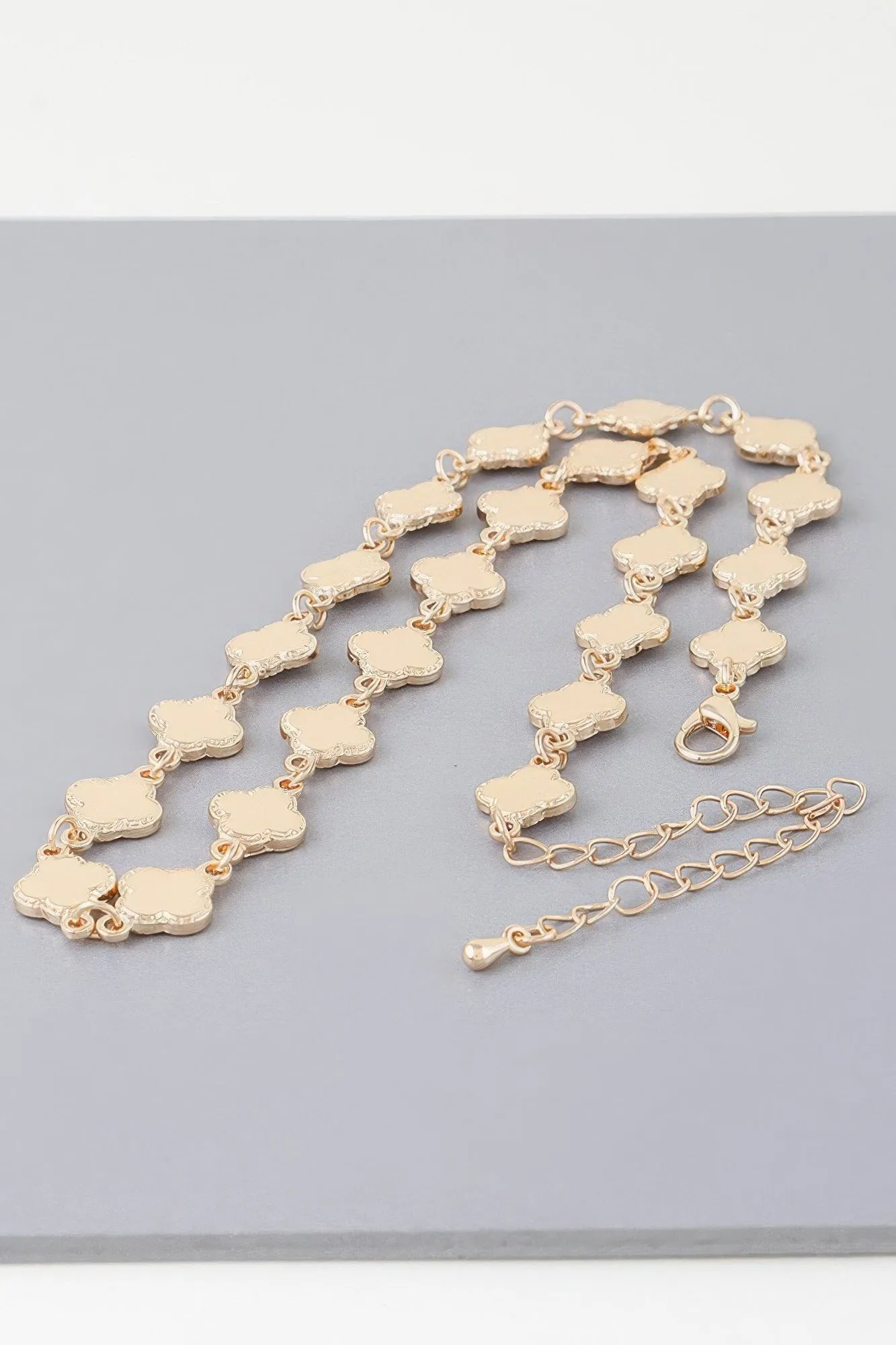 Bejeweled Clover Charm Necklace