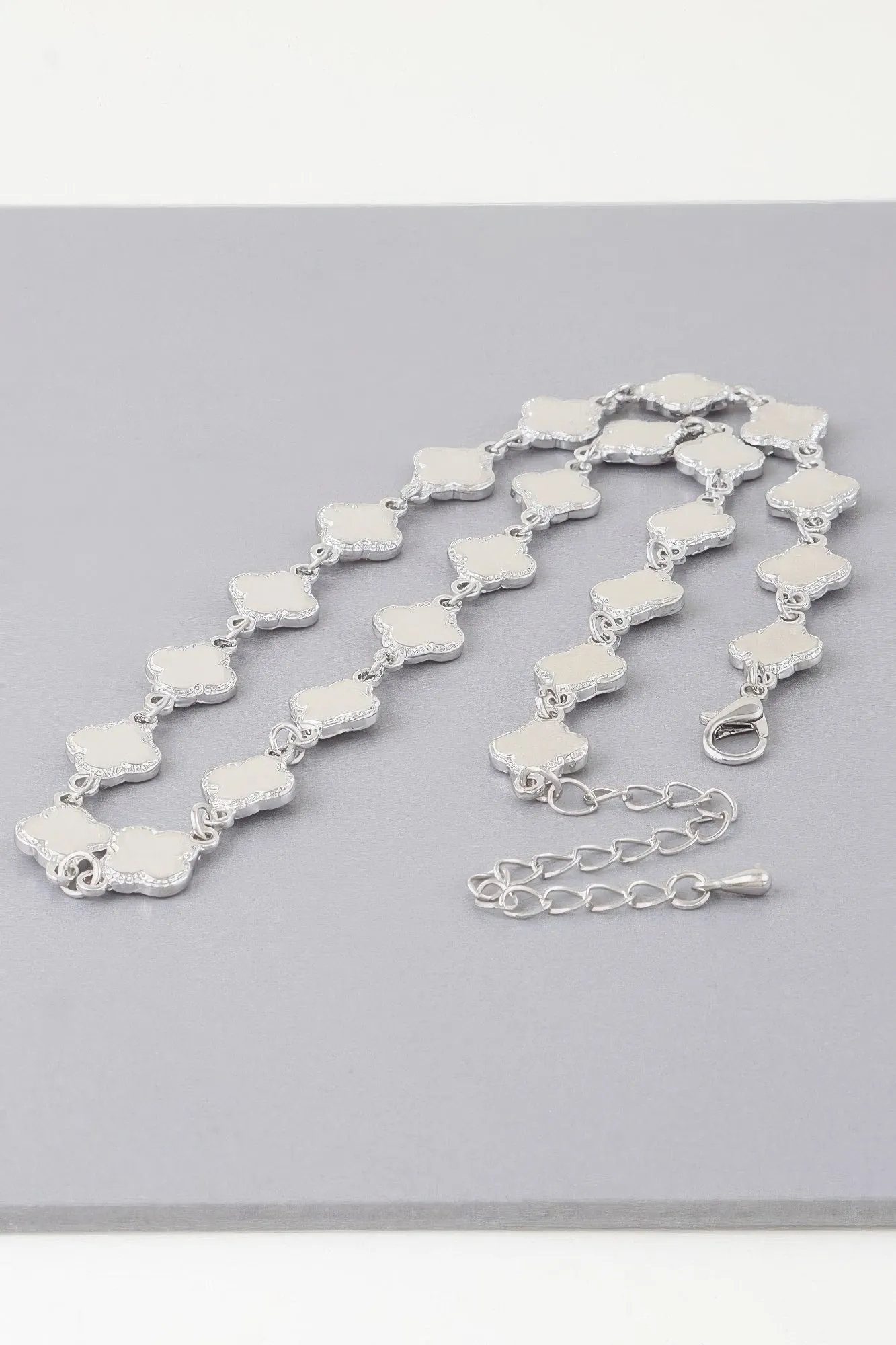 Bejeweled Clover Charm Necklace