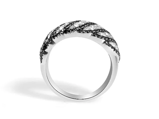 Black and Diamond 1.83ct tw Fancy Ring