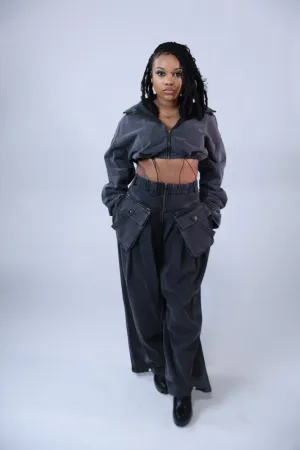 Black Denim 2 Piece Set