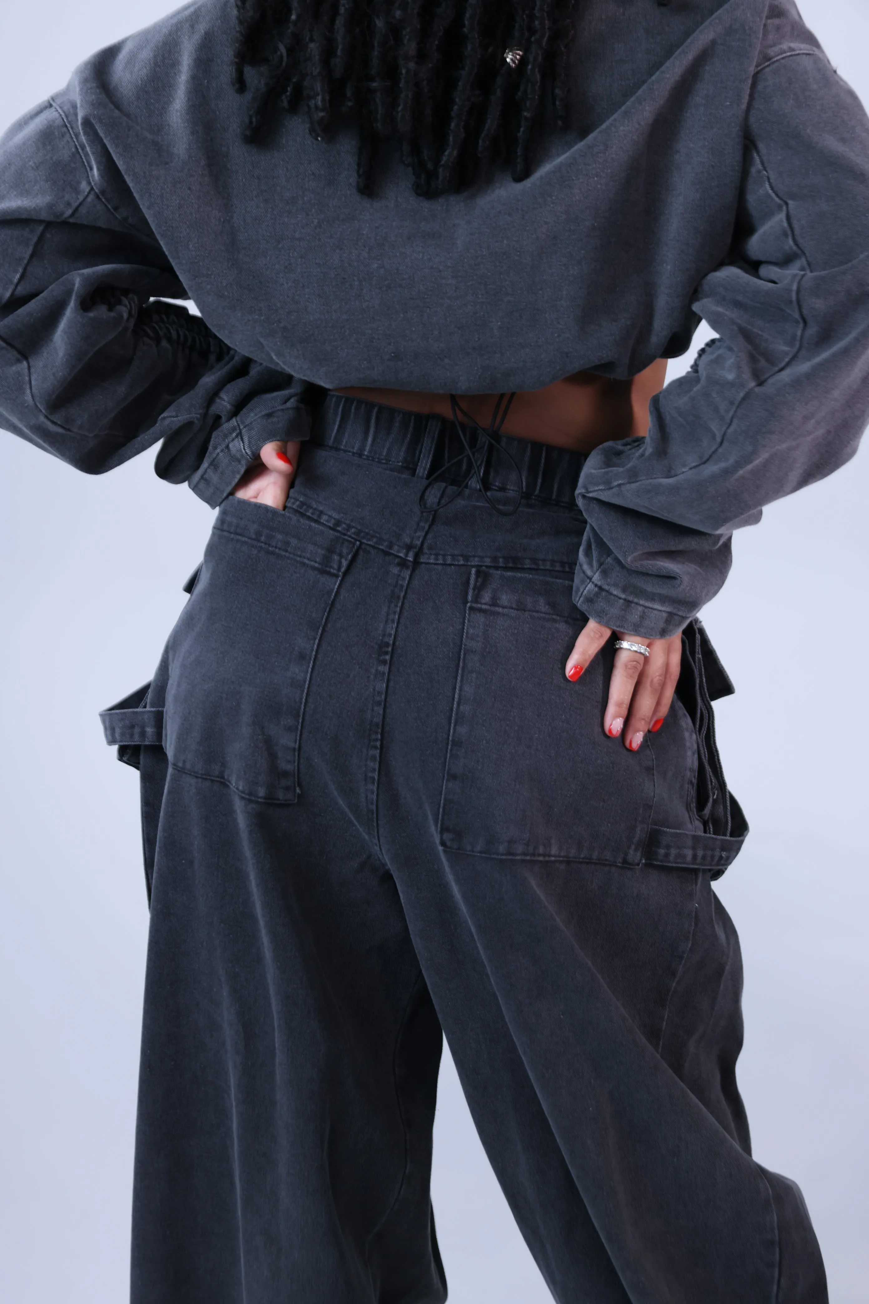 Black Denim 2 Piece Set
