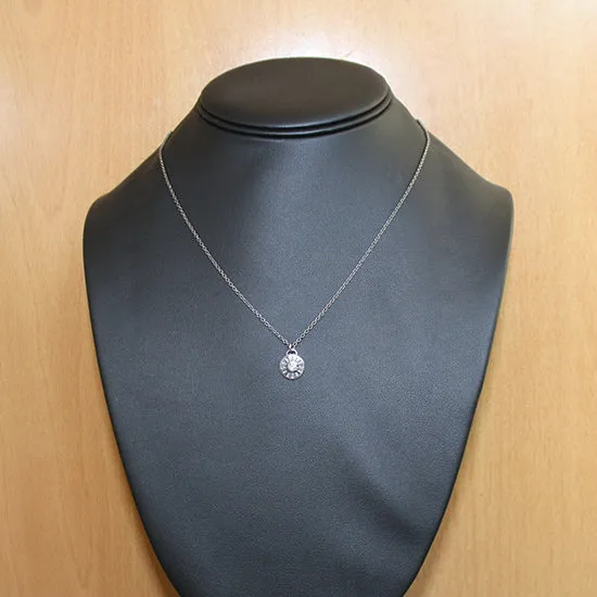 Blackened Silver Diamond Pendant Necklace Timeless