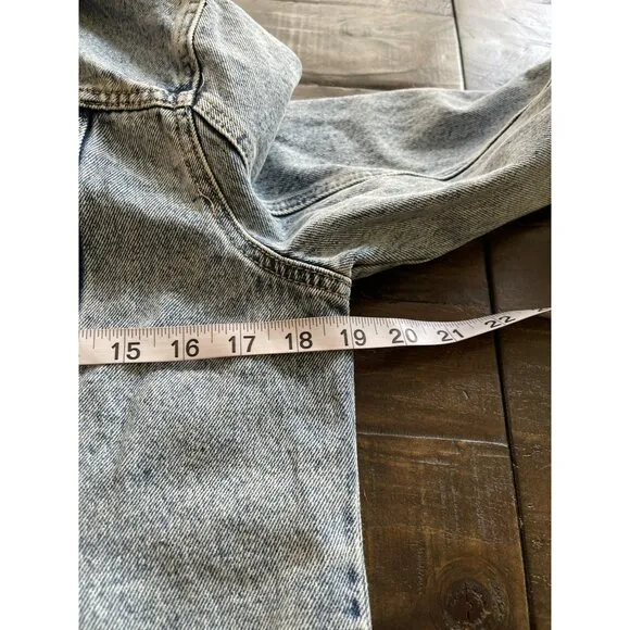 Blank NYC Denim Trucker Jacket Removable Gray Hood Size Small NWT