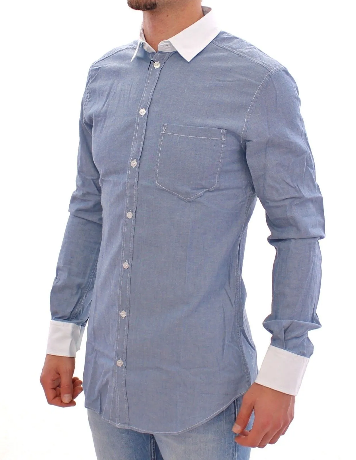 Blue Denim Slim Fit BRAD Casual Shirt