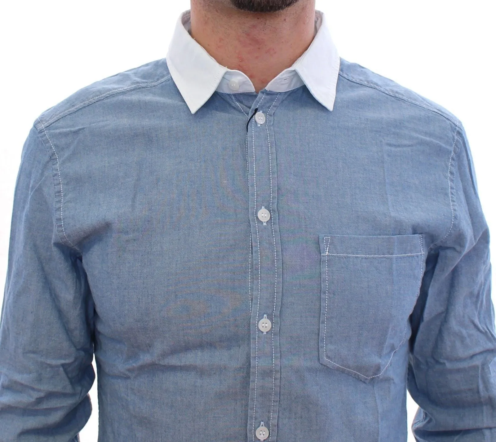 Blue Denim Slim Fit BRAD Casual Shirt