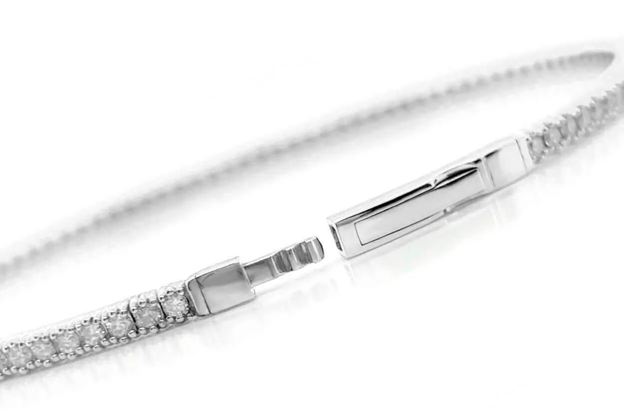 Bracelet 14kt White Gold & Diamonds Bangle Tennis